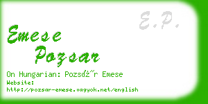 emese pozsar business card